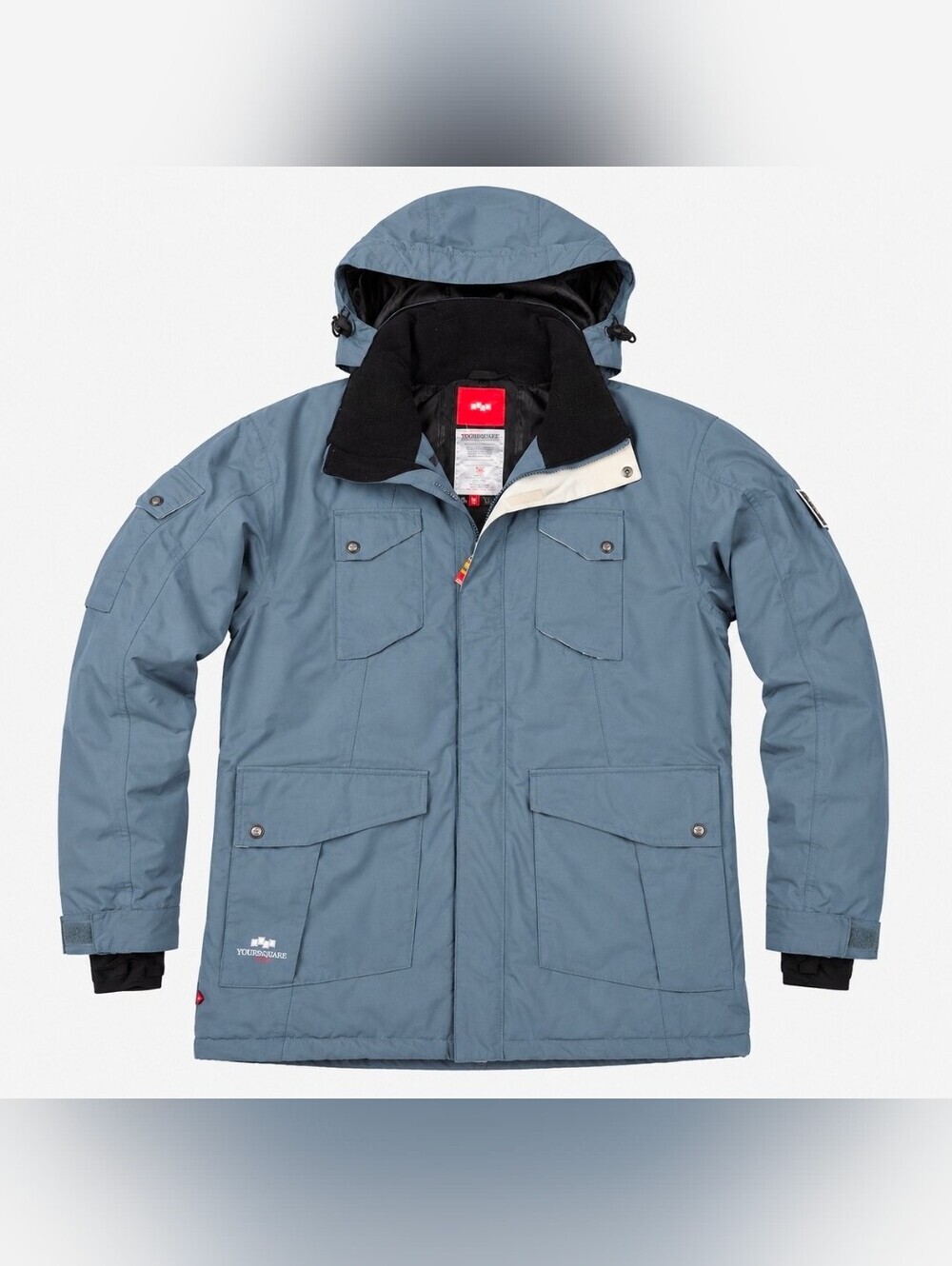 Men's Waterproof Hooded Ski Jacket - Dusty Blue